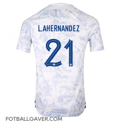 Frankrike Lucas Hernandez #21 Fotballklær Bortedrakt VM 2022 Kortermet